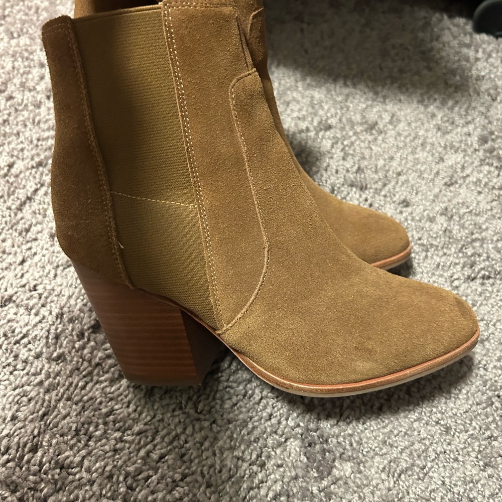 Soludos Tan Suede Ankle Booties